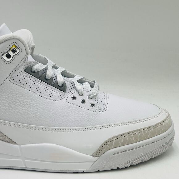 Nike Air Jordan 3 Retro White Silver Sneakers CT8532 111 Men Size 11 NEW main image 4